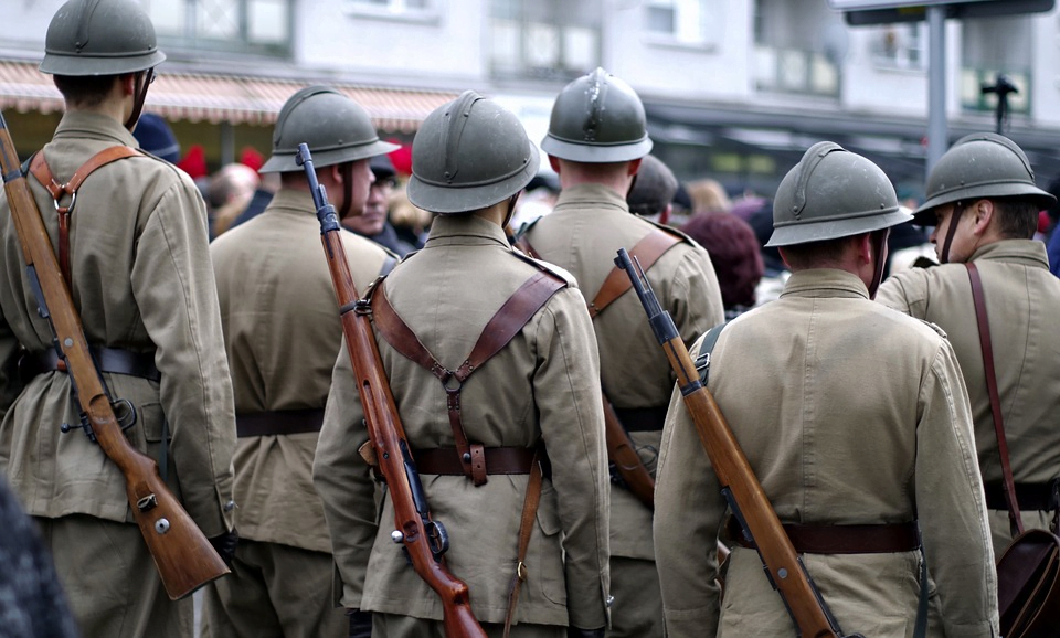 Steel Brodie helmets