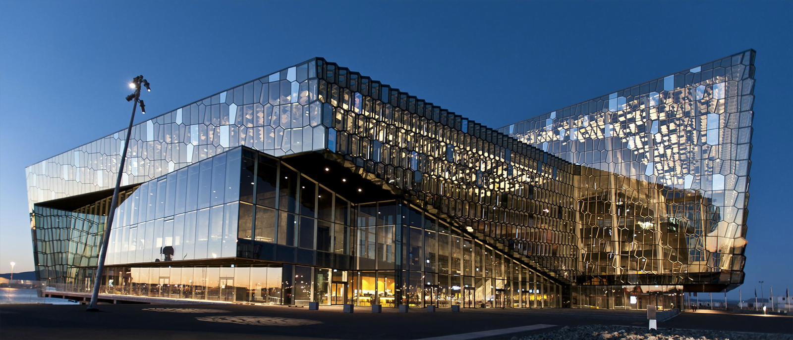 Harpa Concert Hall is located in Reykjavik